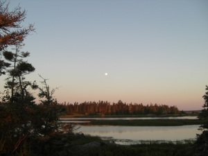 island moon at dusk